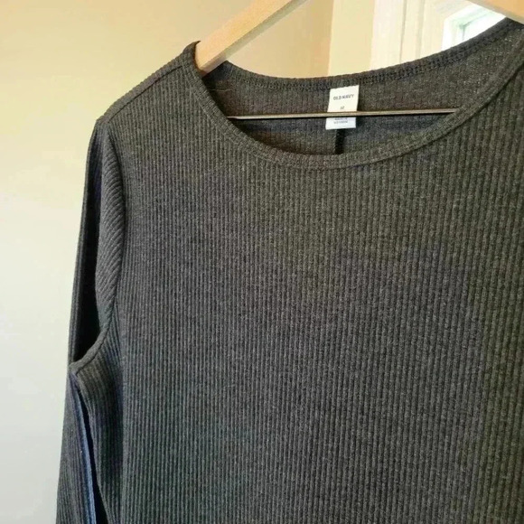 NWT Old Navy Bodycon Grey Ribbed Calf Length Longsleeve Cozy Dress, Size M Tall - Picture 6 of 9